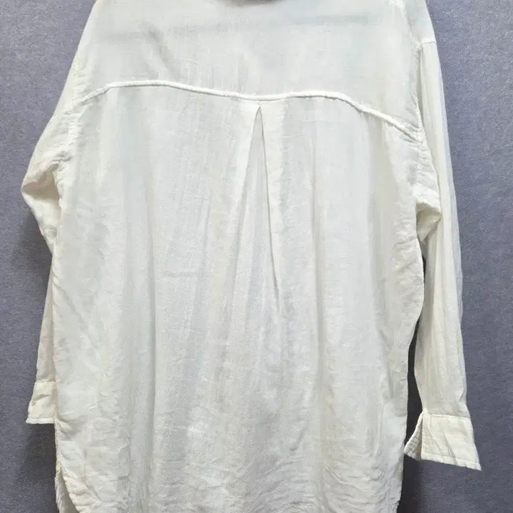 [BUNJANG] White Henley Neck Long Sleeve Shirt / 화이트 헨리넥 셔츠 롱슬리브