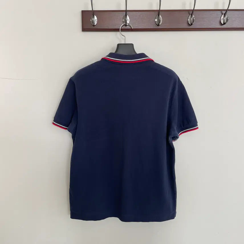 [BUNJANG] Prada Unisex Linea Rossa Navy PK Short Sleeve T-shirt / 프라다 공용L 리네아로사 네이비 PK 피케 반팔 티셔츠