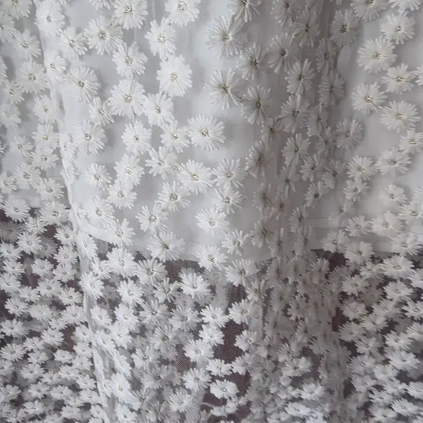 [BUNJANG] White Floral Lace Long Skirt / 화이트 플라워 레이스 스커트