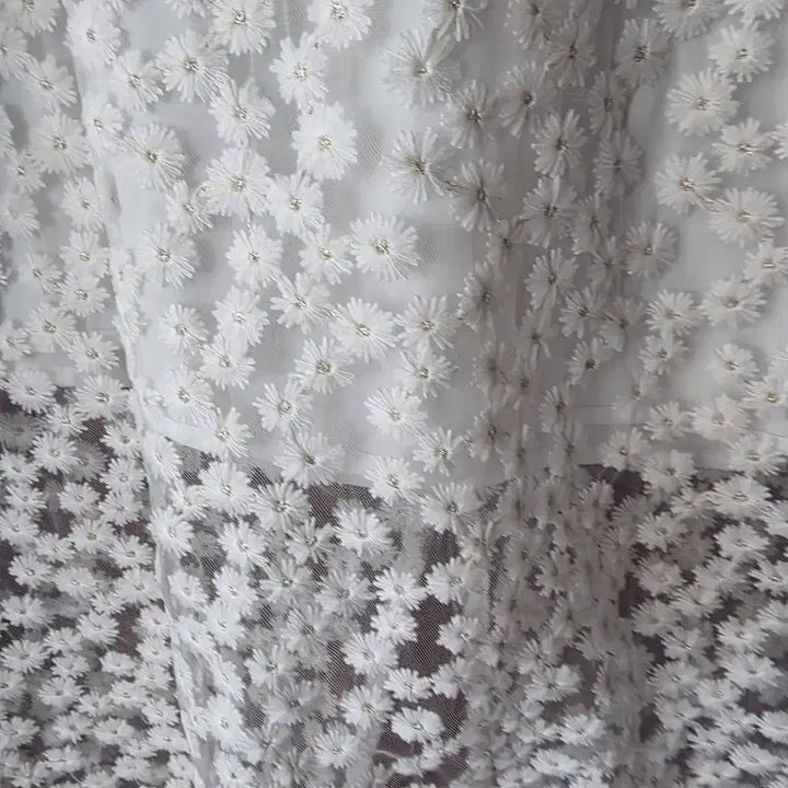 [BUNJANG] White Floral Lace Long Skirt / 화이트 플라워 레이스 스커트