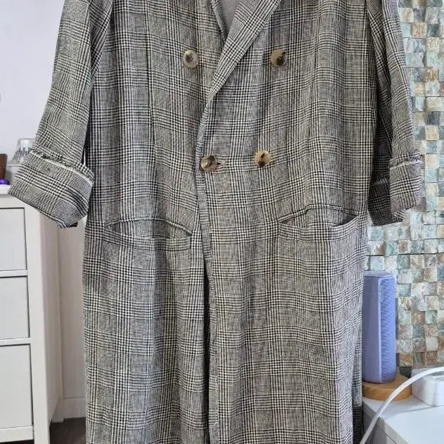 [BUNJANG] EACH X OTHER Long Check Coat / EACH X OTHER 체크 롱 코트