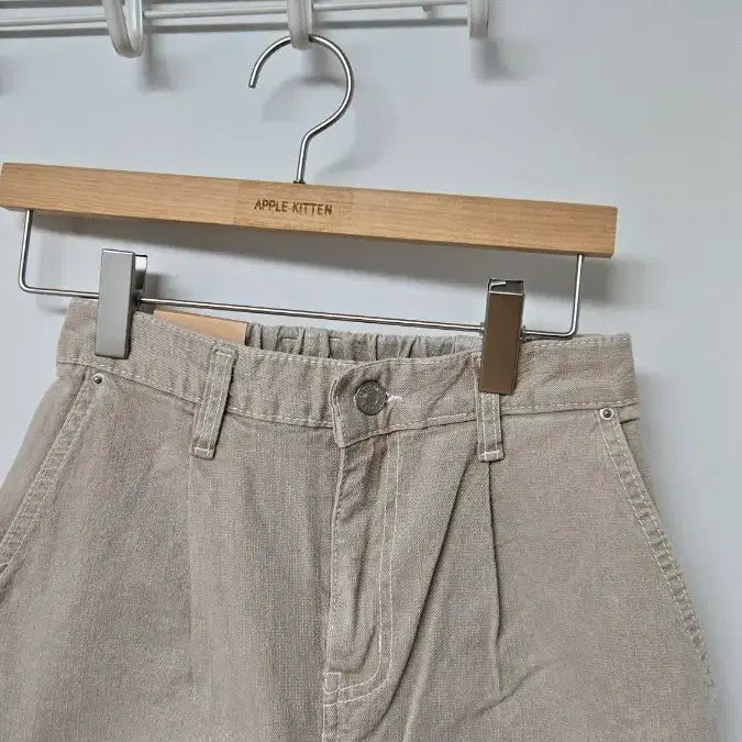 [BUNJANG] Unbranded Beige 5-Part Tucked Shorts / 핀턱 5부 S싸이즈 219 스판 허리뒷밴딩 베이지 반바지