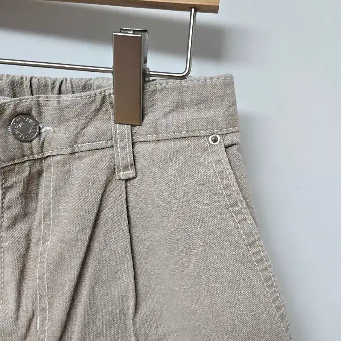 [BUNJANG] Unbranded Beige 5-Part Tucked Shorts / 핀턱 5부 S싸이즈 219 스판 허리뒷밴딩 베이지 반바지