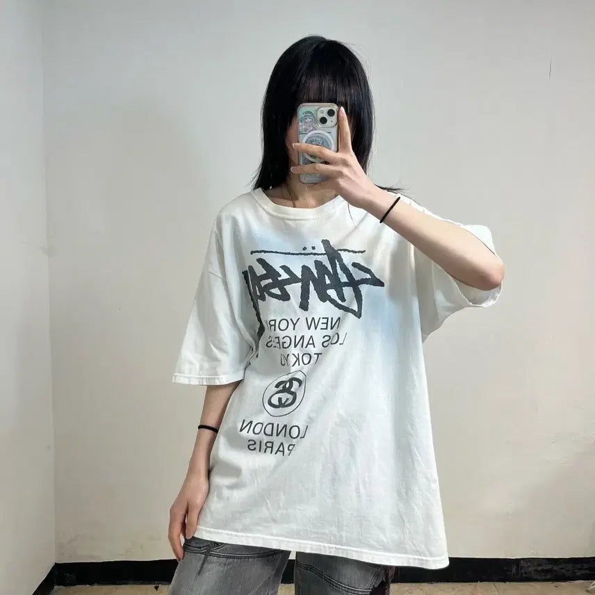 [BUNJANG] Stussy World Tour T-shirt / 스투시 월드투어 반팔