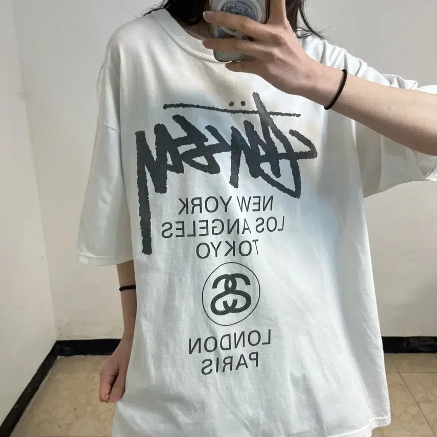 [BUNJANG] Stussy World Tour T-shirt / 스투시 월드투어 반팔
