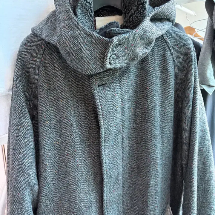 [BUNJANG] Beams Plus Herringbone Balmacaan Coat / 빔즈 플러스 헤링본 발마칸 코트 L