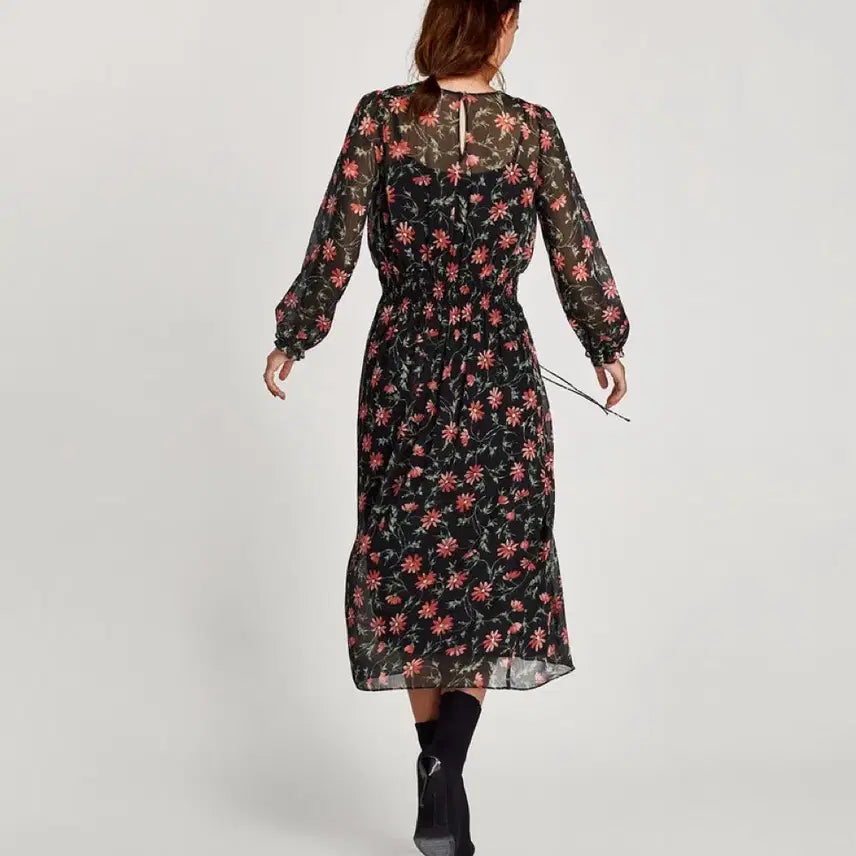 [BUNJANG] ZARA Floral Chiffon Long Dress / 자라 꽃무늬 쉬폰 롱원피스