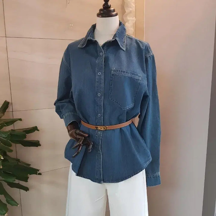 [BUNJANG] Loose Fit Denim Shirt / 데님 셔츠 새상품 55~66추천 루즈핏 꾸안꾸 필수템