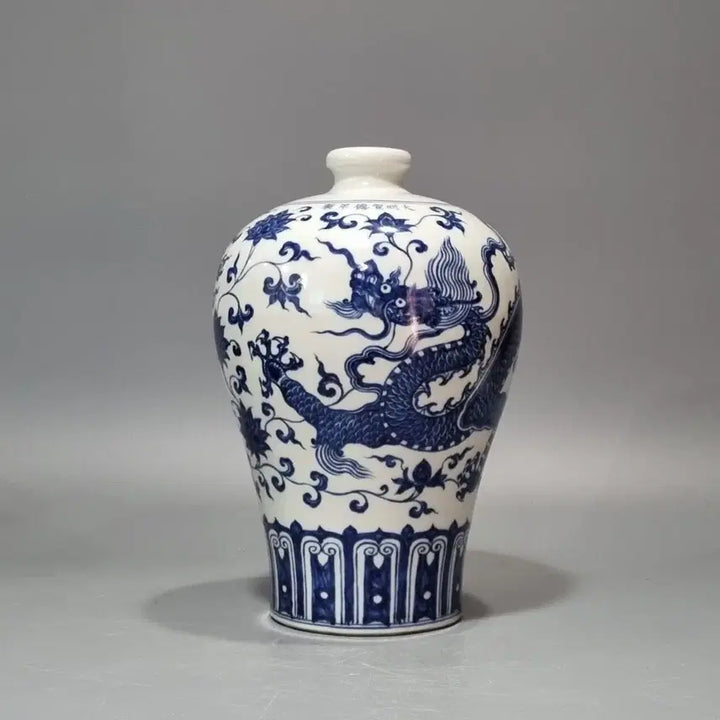 [BUNJANG] Ming Dynasty Xuande Celadon Porcelain Vase / 대명선덕년제 청화화봉문매병. 고28