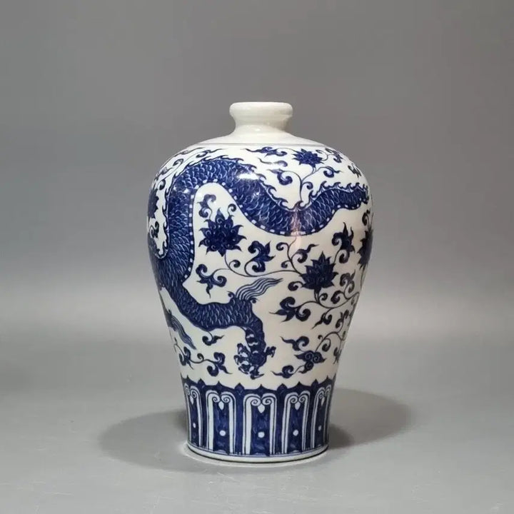 [BUNJANG] Ming Dynasty Xuande Celadon Porcelain Vase / 대명선덕년제 청화화봉문매병. 고28