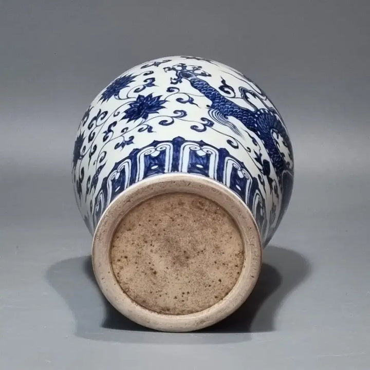 [BUNJANG] Ming Dynasty Xuande Celadon Porcelain Vase / 대명선덕년제 청화화봉문매병. 고28