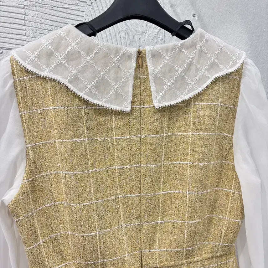 [BUNJANG] It MICHAA Lace Collar Tweed Dress / 잇미샤 레이스카라 트위드 원피스