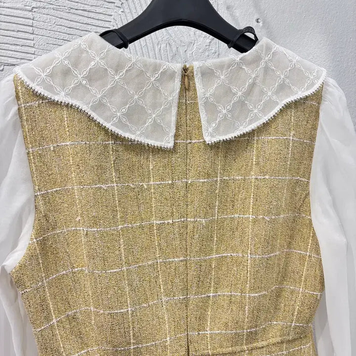[BUNJANG] It MICHAA Lace Collar Tweed Dress / 잇미샤 레이스카라 트위드 원피스