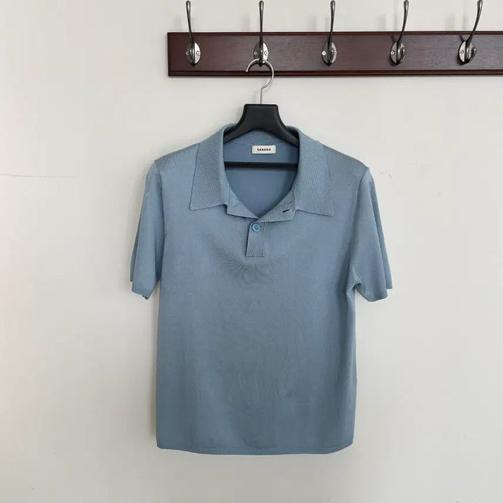 [SOLD OUT] 산드로 여성L 하늘색 PK 피케 반팔 티셔츠