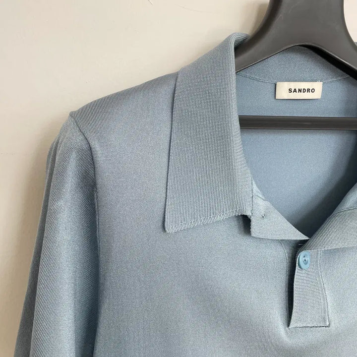 [SOLD OUT] 산드로 여성L 하늘색 PK 피케 반팔 티셔츠