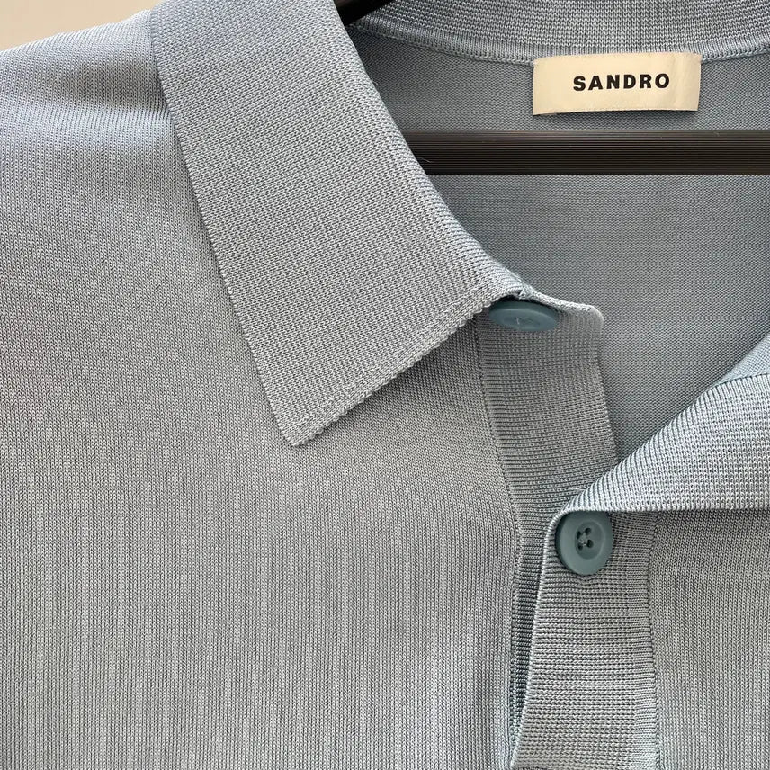 [SOLD OUT] 산드로 여성L 하늘색 PK 피케 반팔 티셔츠