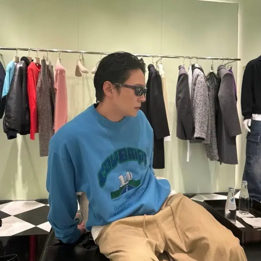[BUNJANG] C.E. (Cav Empt) Sweatshirt Blue / [L] 카브엠트 스웻셔츠 블루