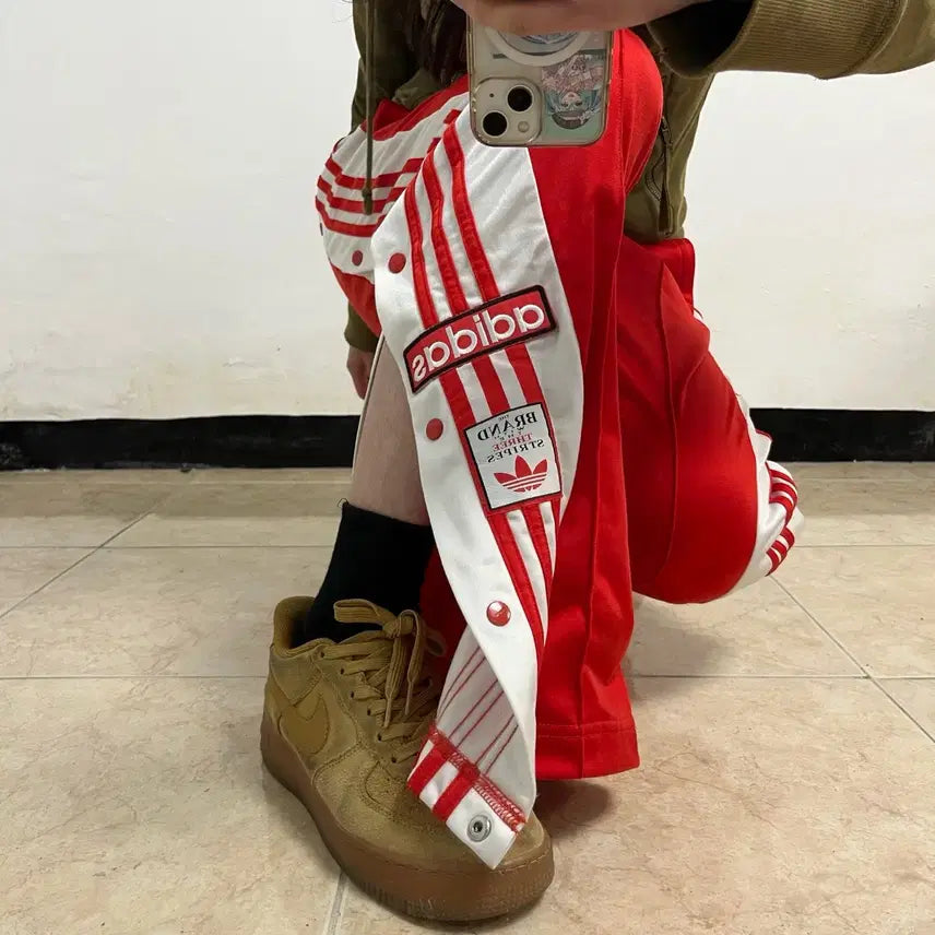 [BUNJANG] Adidas Red Track Pants / 아디다스 레드 트랙 팬츠