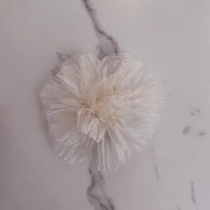 [BUNJANG] Organza Chiffon Flower Hair Clip / 오간자 시폰 꽃 플라워 헤어핀 집게핀