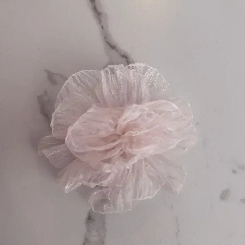 [BUNJANG] Organza Chiffon Flower Hair Clip / 오간자 시폰 꽃 플라워 헤어핀 집게핀