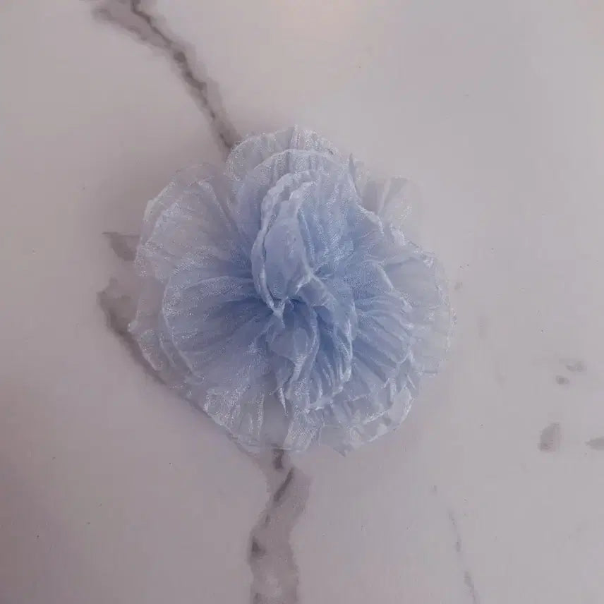 [BUNJANG] Organza Chiffon Flower Hair Clip / 오간자 시폰 꽃 플라워 헤어핀 집게핀