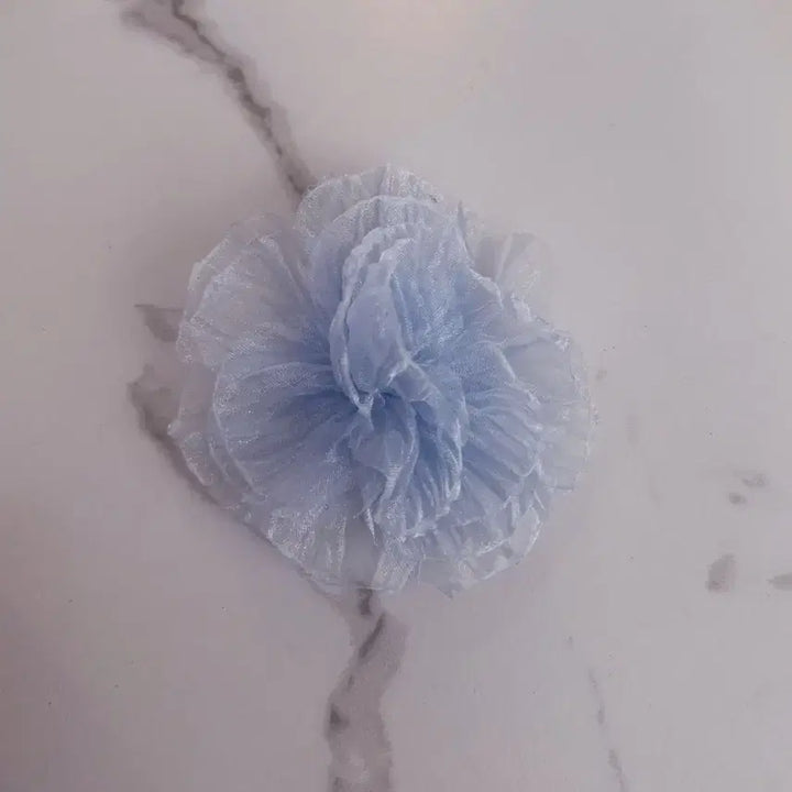 [BUNJANG] Organza Chiffon Flower Hair Clip / 오간자 시폰 꽃 플라워 헤어핀 집게핀
