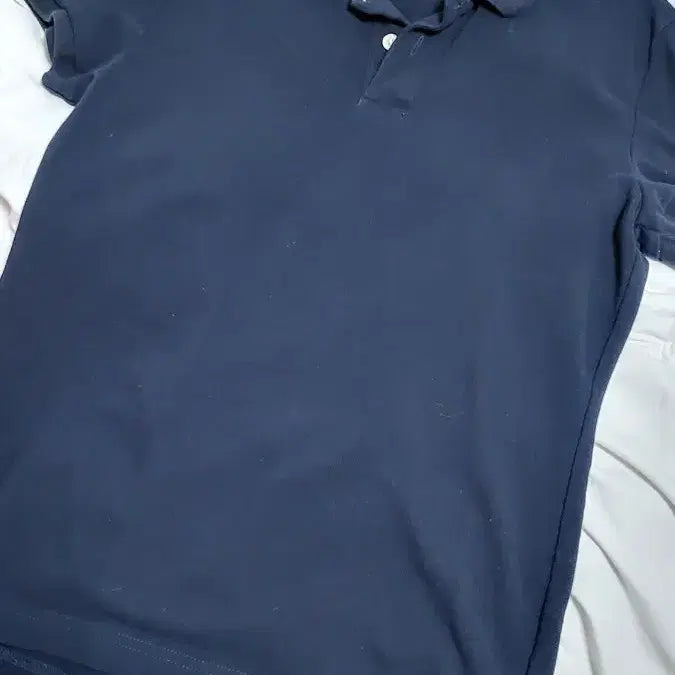 [BUNJANG] Navy Short Sleeve Polo Shirt / 네이비 반팔 카라티