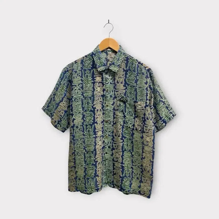 [BUNJANG] Vintage Oriental Pattern Linen Shirt L / 빈티지 오리엔탈 패턴 린넨 셔츠 L