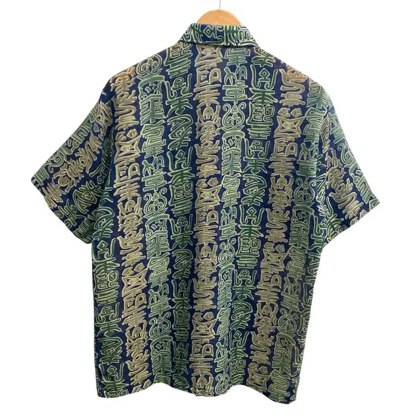 [BUNJANG] Vintage Oriental Pattern Linen Shirt L / 빈티지 오리엔탈 패턴 린넨 셔츠 L