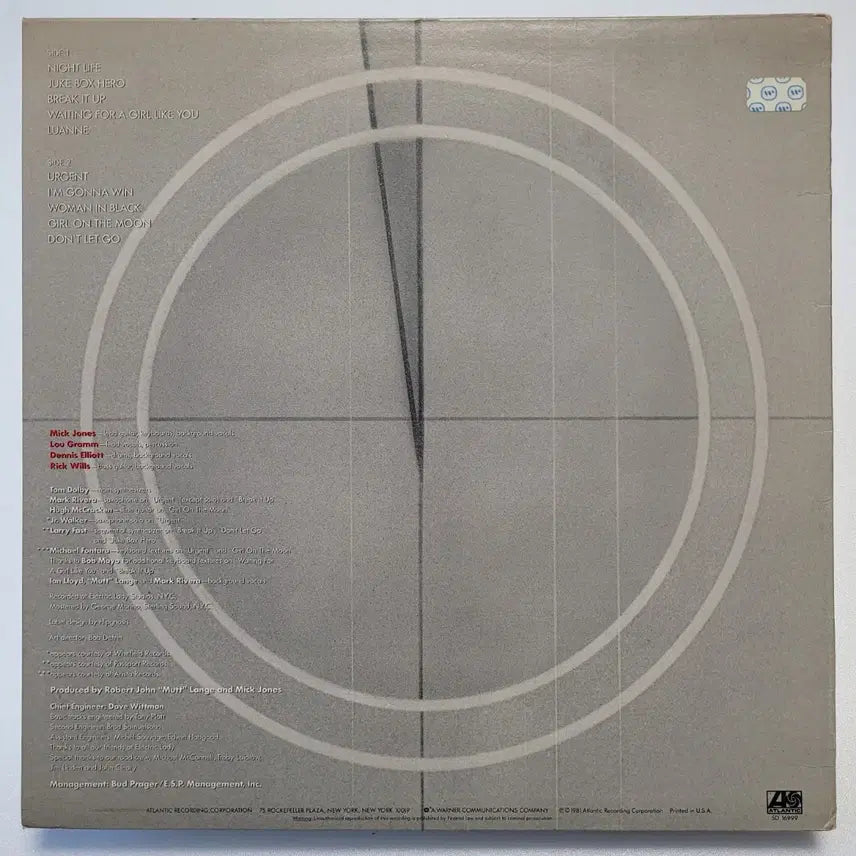 [BUNJANG] Foreigner 4 Vinyl LP / (미국/LP) 포리너 Foreigner - 4