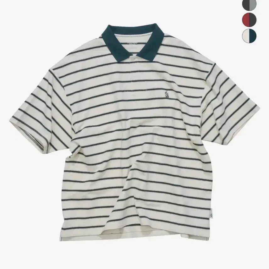 [BUNJANG] Nautica Striped Short Sleeve Polo Shirt Ivory M / 노티카 스트라이프 반팔 폴로 티셔츠 아이보리 M [새상품]