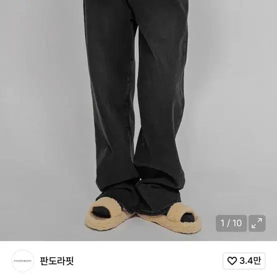 [BUNJANG] Pandora Fit Black Denim Wide Straight Pants / 판도라핏 블랙 데님 와이드 일자 팬츠