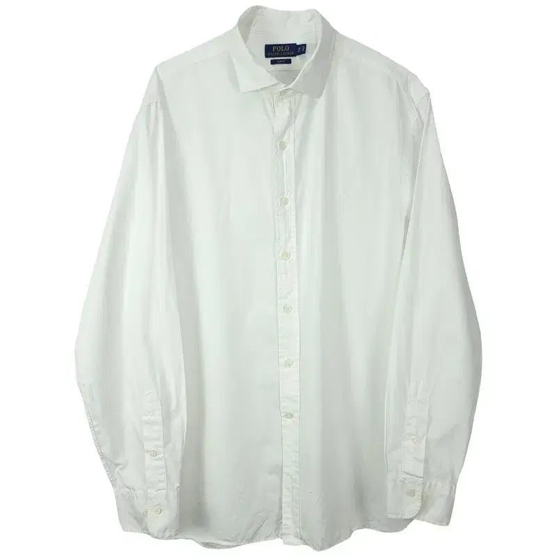 [BUNJANG] Polo Ralph Lauren White Pony Logo Embroidered Shirt / 폴로 랄프로렌 화이트 포니 로고 자수 셔츠 M20228