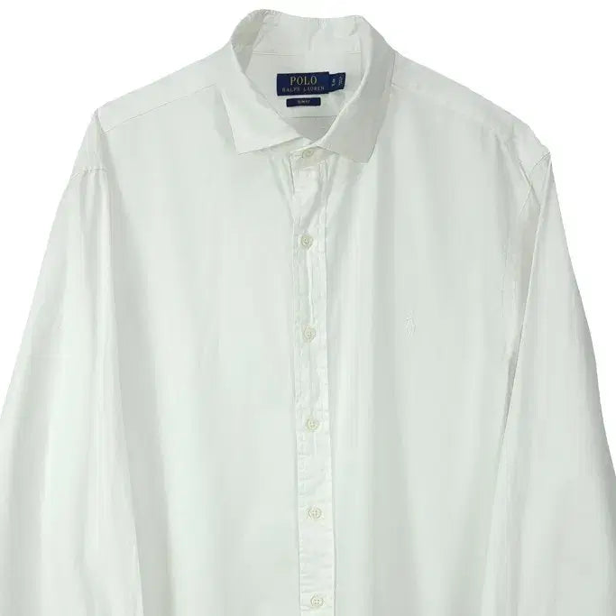 [BUNJANG] Polo Ralph Lauren White Pony Logo Embroidered Shirt / 폴로 랄프로렌 화이트 포니 로고 자수 셔츠 M20228