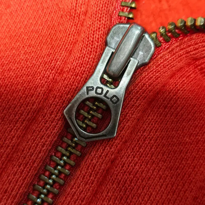 [BUNJANG] Polo Ralph Lauren Fleece Hoodie Orange M / 폴로랄프로렌 기모 후드 집업 오렌지 M
