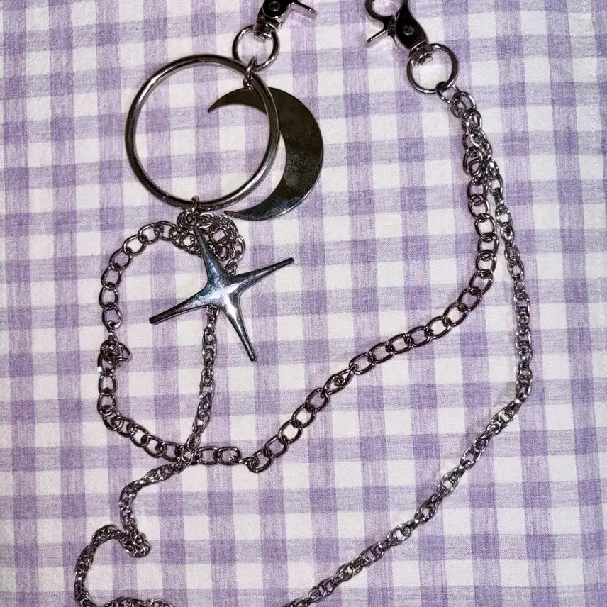 [SOLD OUT] 쉬인 바지 가방 체인 원형 링 달 펑크 메탈 악세사리 펑크룩 고스펑크