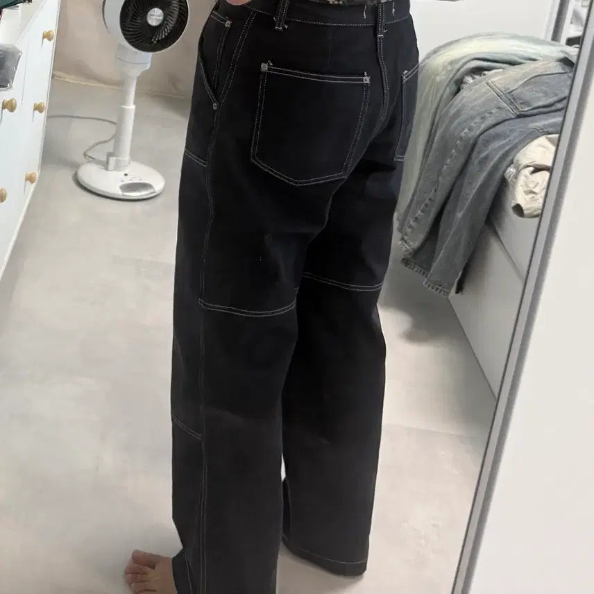 [BUNJANG] Neujo Carpenter Stitch Denim Pants / 느좋 카펜터 스티치 데님팬츠