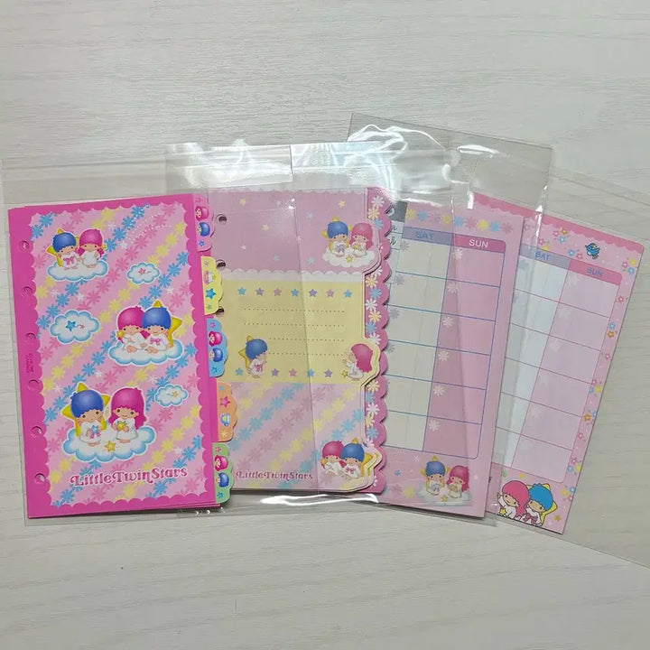 [BUNJANG] Sanrio Little Twin Stars Kiki &amp; Lala Diary Refill / 4종 일괄 고전 키키라라 다이어리 속지 리틀트윈스타 6공 다이어리 산리오