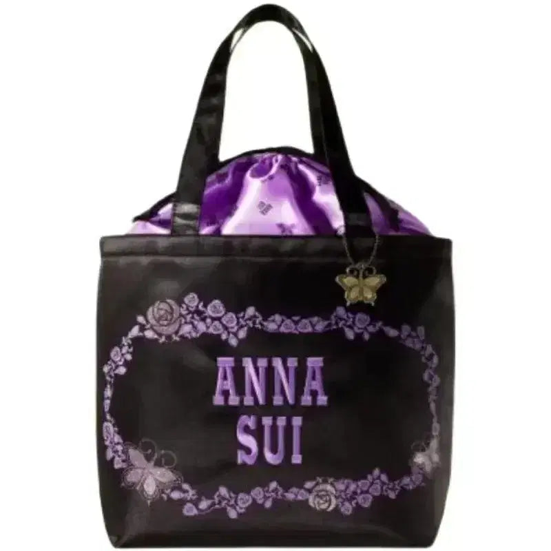 [BUNJANG] Anna Sui Black Rose Embroidery Tote Bag / [새상품/바로발송] 안나수이 블랙 로즈 자수 핸드백 토트백 에코백