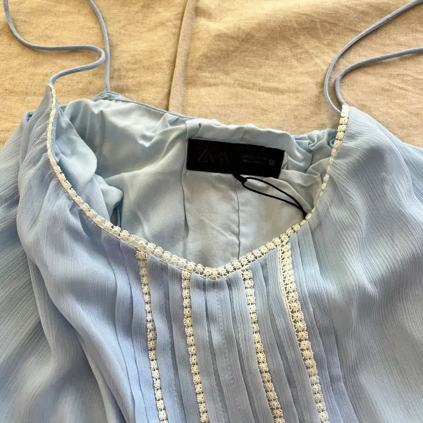 [SOLD OUT] (택달린 새제품) 자라 란제리 스타일 롱 원피스 s사이즈