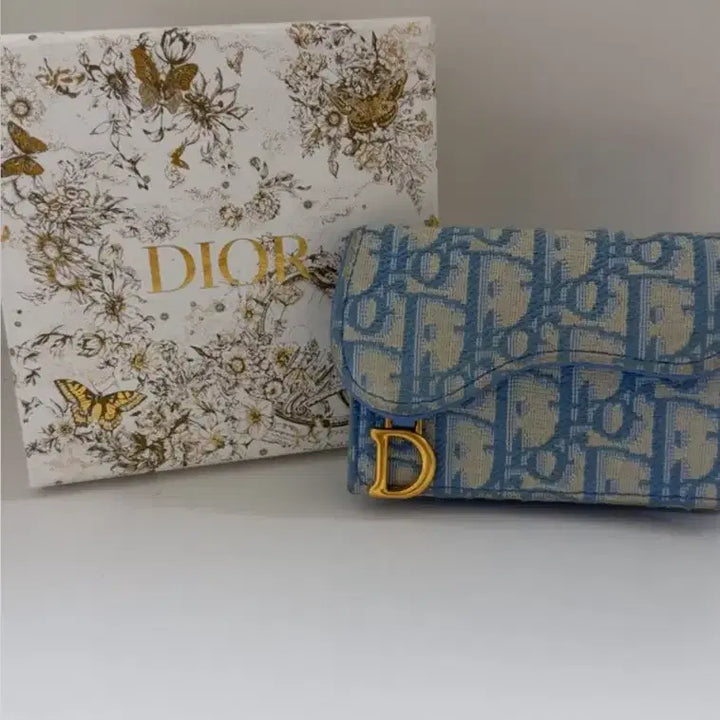 [BUNJANG] Dior Oblique Saddle Card Wallet - Blue / 디올 오블리크 새들 카드지갑 블루