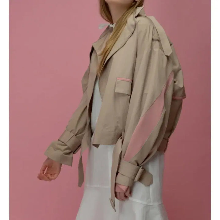 [BUNJANG] Short Trench Jacket Coat / 숏트렌치자켓 코트