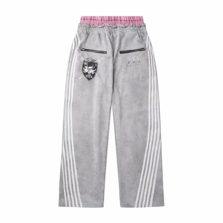 [BUNJANG] Cozy Worldwide Pants Pink Gray M / 코지월드와이드 팬츠 핑크 그레이 M