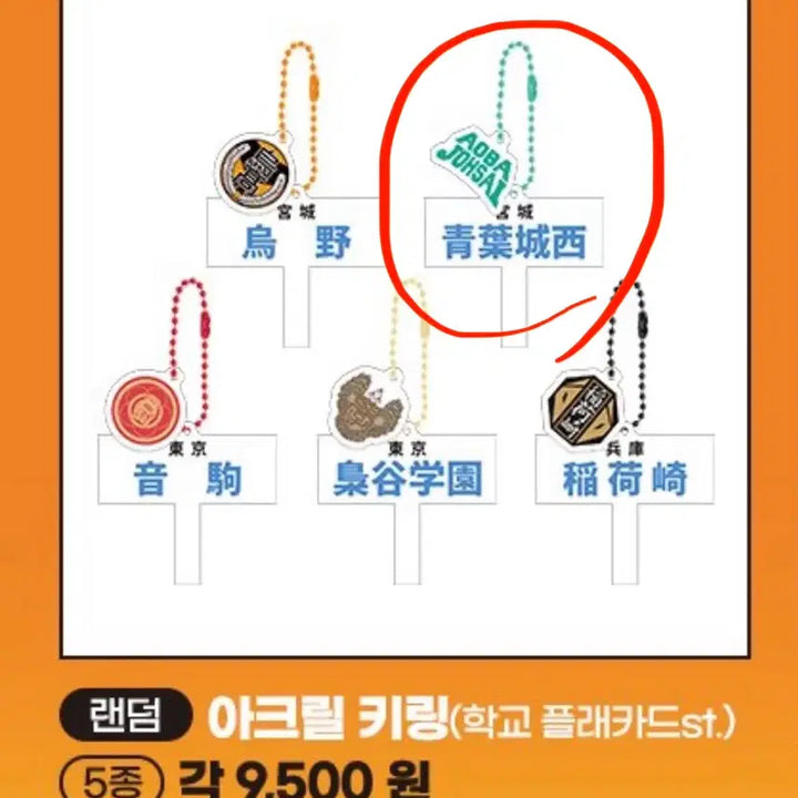 [BUNJANG] Haikyuu Pop-Up Acrylic Keyring School Flag / (교환/판매) 하이큐 팝업 아크릴 키링 학교 플래카드