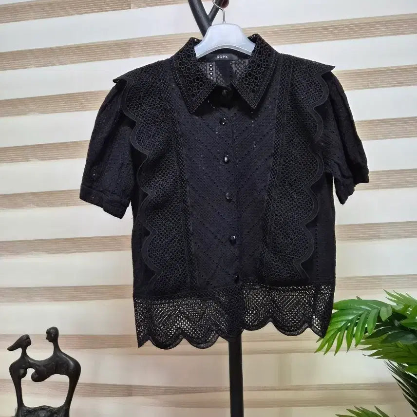 [BUNJANG] GGPX Lace Short Sleeve Blouse / GGPX 레이스 반팔 블라우스