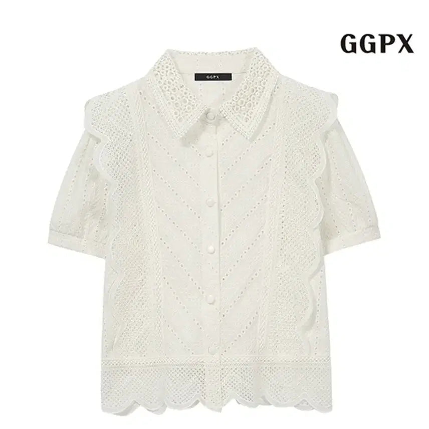 [BUNJANG] GGPX Lace Short Sleeve Blouse / GGPX 레이스 반팔 블라우스