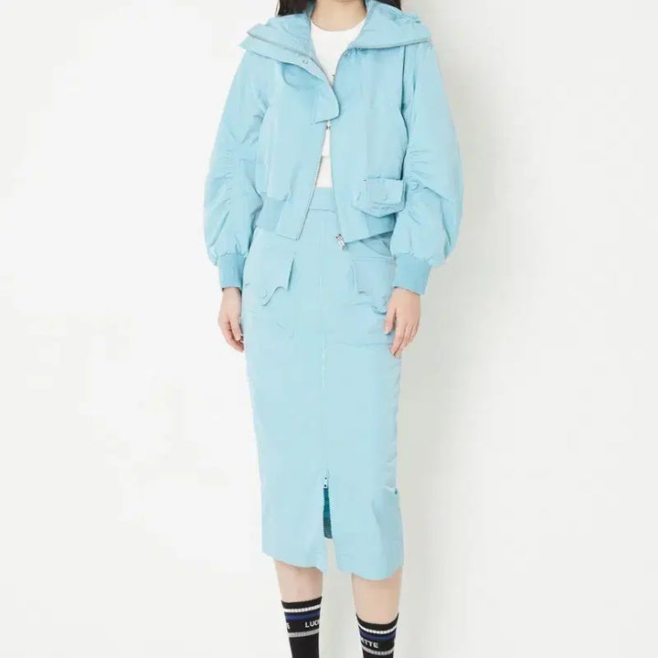 [BUNJANG] Lucky Chouette Sky Blue Long Skirt / 럭키슈에뜨 스카이블루 스커트