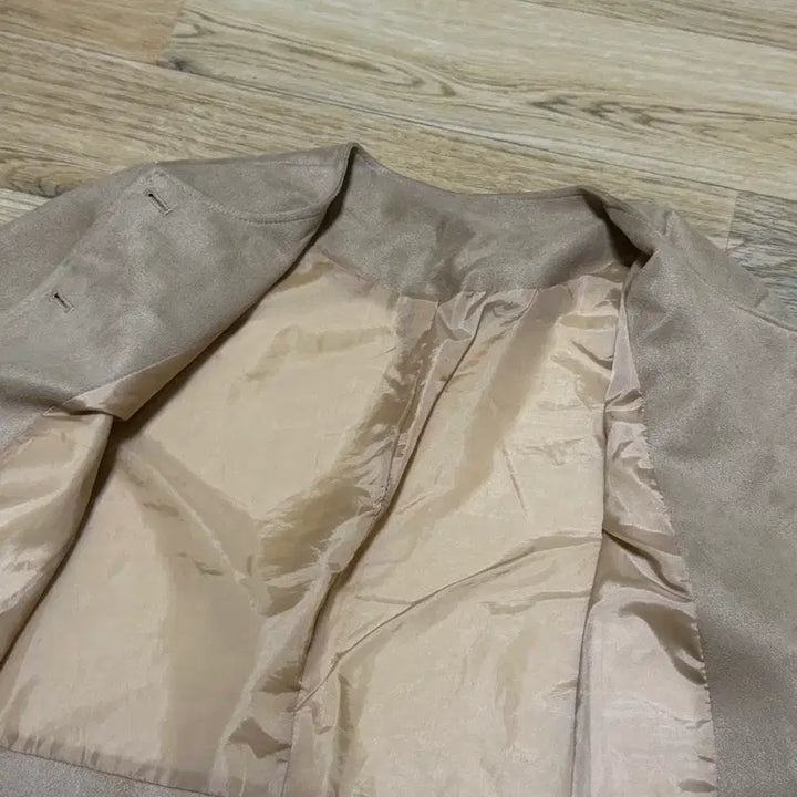 [BUNJANG] Suede Collarless Jacket / 스웨이드 노카라 자켓