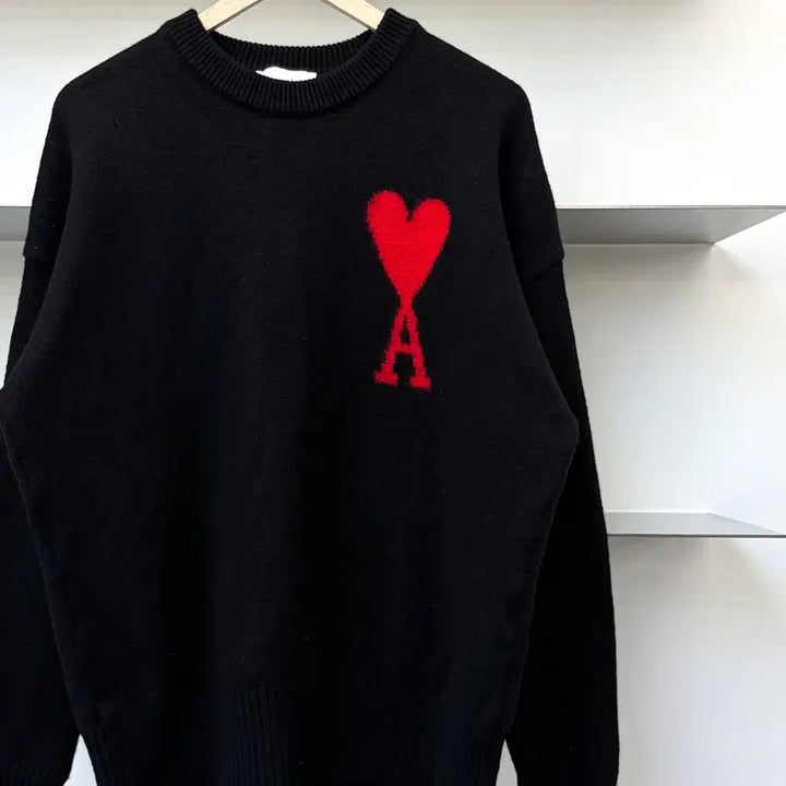 [BUNJANG] Ami Big Heart Intarsia Sweater / 아미 빅 하트 인타르시아 스웨터