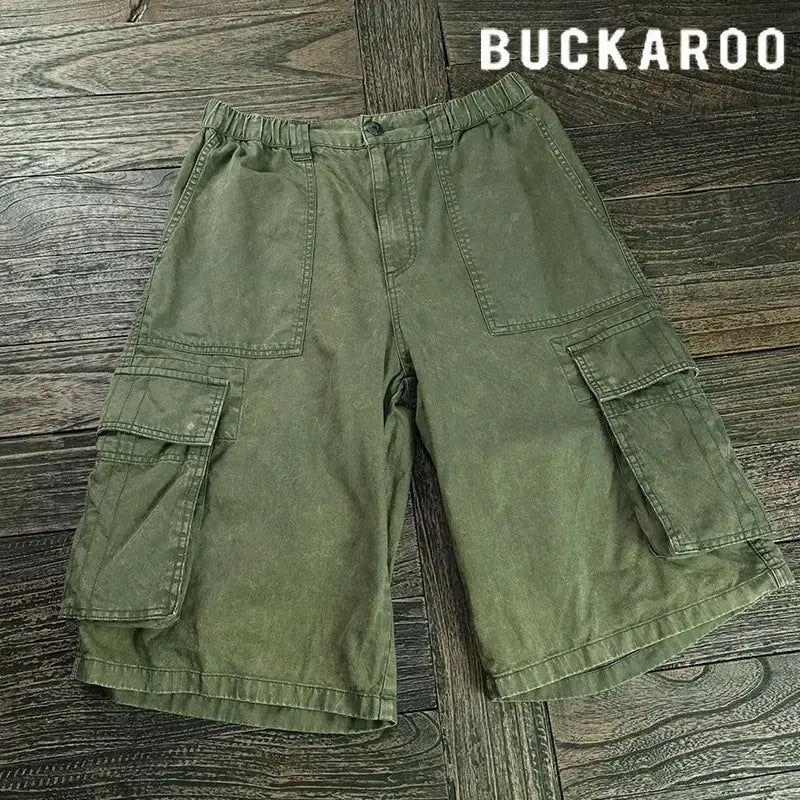 [BUNJANG] Buckaroo Vintage Cargo Bermuda Pants / 버커루 빈티지 가공 카고 버뮤다 팬츠 와이드 반바지 M20215